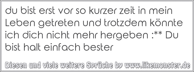 du bist erst vor so kurzer zeit in mein Leben getreten und trotzdem