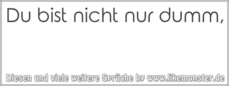 Du bist nicht nur dumm, Tolle Sprüche und Zitate auf www.likemonster.de