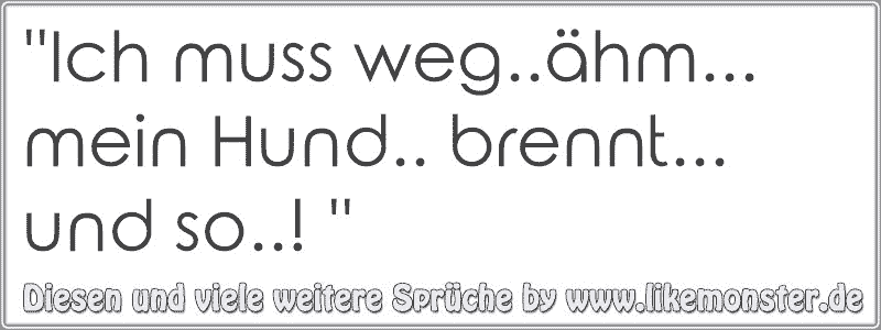 ''Ich muss weg..ähm... mein Hund.. brennt... und so..! '' Tolle