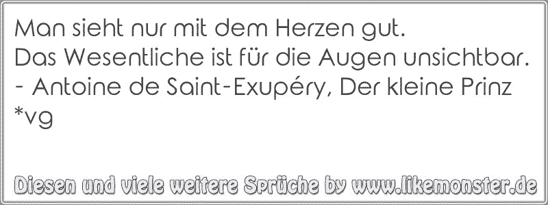 Man Sieht Nur Mit Dem Herzen Gutdas Wesentliche Ist Für Die