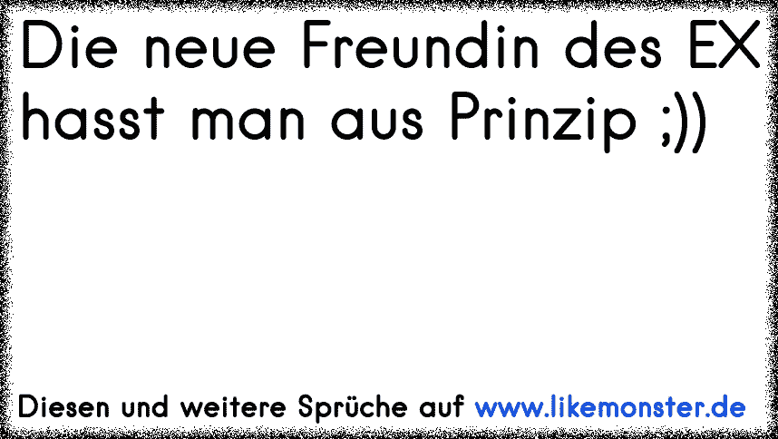 Die neue Freundin des EX hasst man aus Prinzip ;)) Tolle Sprüche und