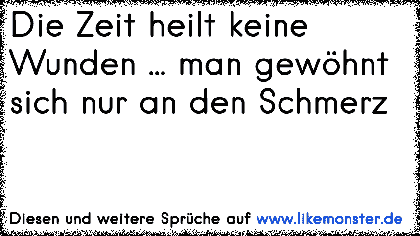 Die Zeit Heilt Keine Wunden Man Gewöhnt Sich Nur An Den Schmerz