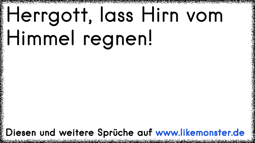 Gott Lass Heute Fr Einige Hirn Vom Himmel Regnen