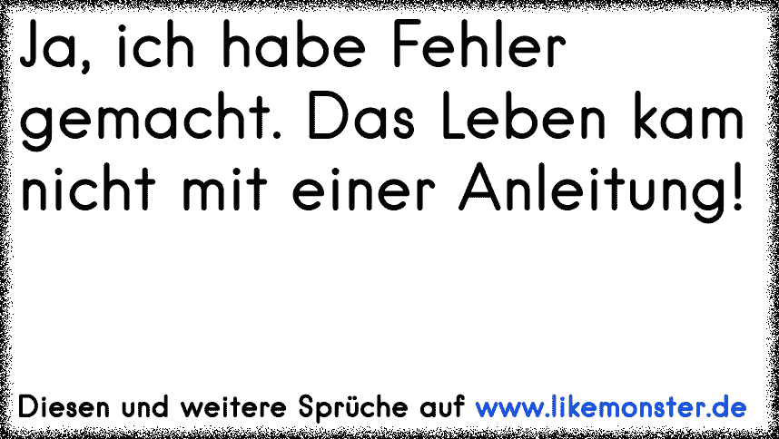 Ja, ich habe Fehler gemacht. Das Leben kam nicht mit einer Anleitung