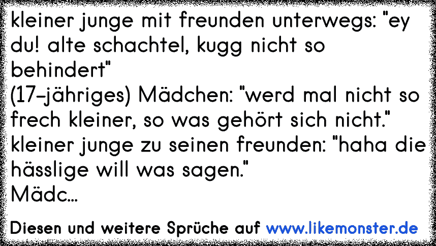 kleiner junge mit freunden unterwegs "ey du! alte schachtel, kugg