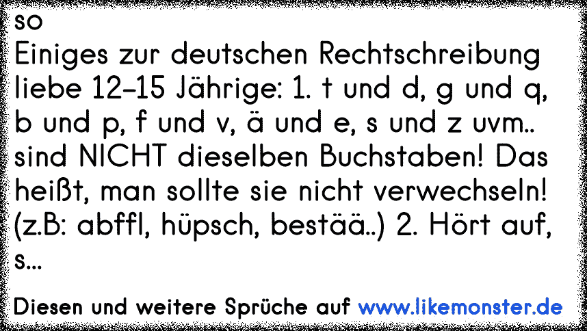 Soeiniges Zur Deutschen Rechtschreibung Liebe 12 15 Jährige