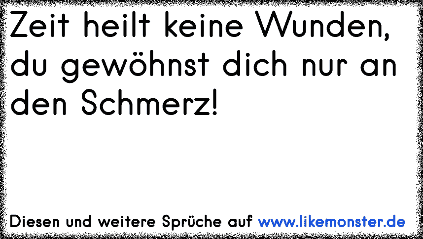 Zeit heilt keine Wunden .. du gewöhnst dich nur an den Schmerz